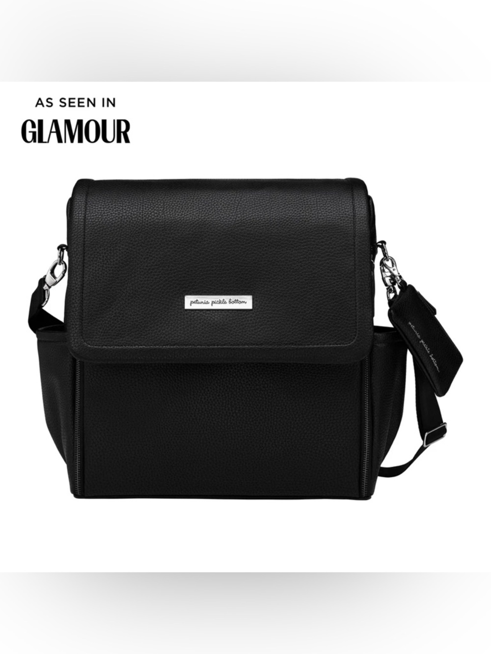 Petunia Pickle Bottom Black Textured Messenger Bag for Men